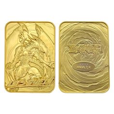 two gold bars, one with an image of a dragon and the other with a horse