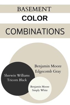 the cover for basement color combinations by shewin williams and tricorn black, with three