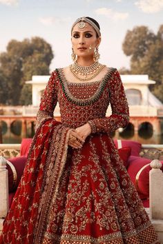 Tena Durrani Red Bridal Dress Pakistani in Pishwas Frock is a traditional attire adorned with Intricate designs and fine details of Hand embellishments. Bridal Dress Pakistani, Maria B Bridal, Tena Durrani, Bridal Sharara, Pakistani Bridal Lehenga, Wedding Dresses Pakistani, Bridal Mehndi Dresses, Pakistani Bridal Dress, Dress Pakistani