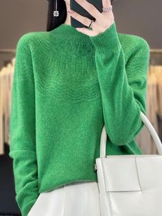 Women 100% Merino Wool Pullover Mock-neck Basic SweaterThis is Asia Size, 1cm=0.394inch, 1inch=2.54cm S: bust: 90 cm,   length: 57 cm,   sleeve: 64 cmM: bust: 92 cm,   length: 58 cm,   sleeve: 65 cm L: bust: 96 cm,    length: 59 cm,   sleeve: 66 cm  XL: bust: 100 cm,    length: 60 cm,   sleeve: 67 cm   XXL: bust: 102 cm,   length: 61 cm,   sleeve: 68 cm    Note:(manual measurement, there may be 1-3 cm error thank you for your understanding.) And due to different display and different batch of pr Basic Sweaters, Spring Sweater, Merino Wool Sweater, Women Sleeve, Loose Sweater, Softest Sweater, Casual Pullover, High Collar, Wool Sweaters