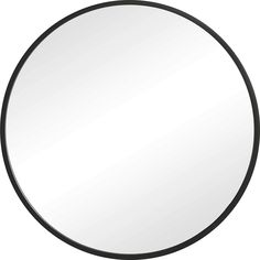 Mirrors-Matte Round Mirror 43-Uttermost Black Arch Mirror, Black Round Mirror, Pvc Frame, Modern Wall Mirror, American Signature Furniture, Value City Furniture, Beautiful Mirrors, Wall Mounted Vanity, Round Wall Mirror