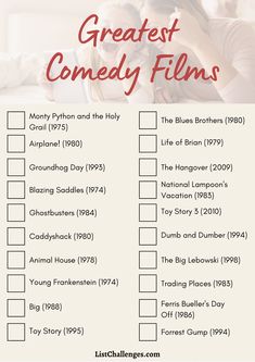 #listchallenges The Hangover 2009, Young Frankenstein, Great Comedies