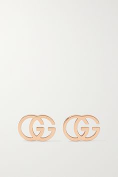 Gucci's earrings pay homage to the label's history, integrating an archival 'GG' design from the '70s. They've been crafted in Italy from 18-karat rose gold and have a subtle profile that makes them perfect for everyday. Earrings Gucci, Gucci Gucci, Fine Jewellery Earrings, Rose Gold Earrings, Net A Porter, Jewellery And Watches, Ear Piercings, Luxury Design, Gold Earrings