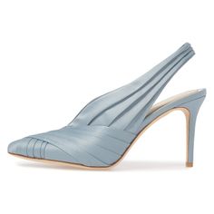 null Blue Padded Heel Slingback Pumps For Evening, Blue Slingback Pumps With Padded Heel For Spring, Blue Slingback Pumps With Sculpted Heel, Chic Blue Slingback Pumps With Padded Heel, Blue Slingback Sandals For Spring Evening, Chic Blue Slingback Pumps, Blue Stilettos, Pencil Heels, Custom Boots