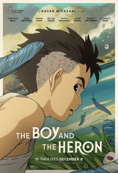 the boy and the hero movie poster with an anime character looking at something in front of him