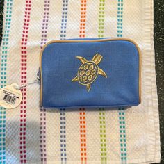 Nwt Spartina Travel Pouch. 7”W; 5”H; 3.5”D Zip Top Closure Leather Piping Golden Embroidered Icon Signature Linen Exterior Polyester Interior Blue Pouch Cosmetic Bag For On-the-go, Blue Cosmetic Bag With Removable Pouch For On-the-go, Blue On-the-go Pouch Cosmetic Bag, Blue Cosmetic Bag With Removable Pouch For Travel, Blue On-the-go Cosmetic Pouch, Blue Rectangular Coin Purse With Removable Pouch, Blue Coin Purse With Removable Pouch, Blue Zipper Pouch Cosmetic Clutch Bag, Blue Clutch Cosmetic Bag With Zipper