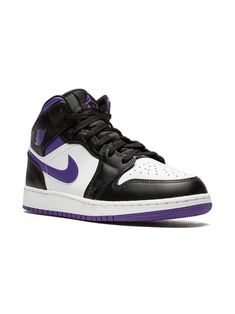 purple/white/black leather signature Swoosh logo detail signature Air Jordan Wings logo contrasting panel detail round toe front lace-up fastening logo patch at the tongue ankle-length branded insole rubber sole These styles are supplied by a premium sneaker marketplace. Stocking only the most sought-after footwear, they source and curate some of the most hard to find sneakers from around the world. Purple Basketball Shoes For Streetwear, Purple Leather Low-top Jordan Shoes, Purple Basketball Shoes With Boost Midsole For Streetwear, Sporty Purple Jordan Shoes With Rubber Sole, Sporty Custom Purple Sneakers With Contrast Sole, Purple Sporty Jordan Shoes With Rubber Sole, Sporty Purple High-top Sneakers For Streetwear, Sporty Purple Skate Shoes With Laces, Purple Mid-top Sporty Sneakers