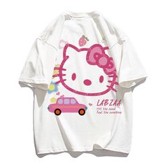 Stay Cute and Stylish with Hello Kitty in our Kawaii Sanrio Hello Kitty T-Shirt! 🐱👕 🌟 Adorable and Playful: This t-shirt is perfect for adding a touch of charm and cuteness to your everyday outfits. Ideal for fans of Hello Kitty and those who adore the Sanrio universe. ✨ Superior Quality: Crafted with precision to ensure top-notch quality. Designed with a comfortable fit and featuring a delightful Hello Kitty design. 💫 Hello Kitty Charm: Enjoy the delightful presence of Hello Kitty, the belo Playful Hello Kitty T-shirt For Summer, Harajuku Style Hello Kitty Cotton Tops, Harajuku Hello Kitty Print Cotton Tops, Cute Pink Hello Kitty T-shirt, Harajuku Style Cotton Tops With Hello Kitty Print, Pink Cotton Hello Kitty T-shirt, Trendy Pink Hello Kitty T-shirt, Harajuku Style Tops With Hello Kitty Print, Playful Hello Kitty Print Cotton T-shirt