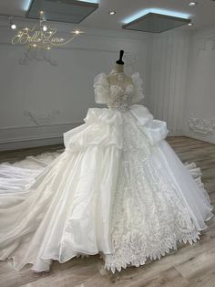 Ivory Princess Style Wedding Quinceanera Ball Gown Dress With Beautiful Sequin and Crystal Beaded Embroidered Lace & 3D Flowers - Etsy 1800s Wedding Dress Vintage, Royal Dresses Wedding, Dream Princess Dress, Extravagant Wedding Dresses Fairytale, Gaudy Wedding Dress, Wedding Dresses Angelic, Bejeweled Ball Gown, Beautiful Dresses Wedding, Wedding Dresses Y2k