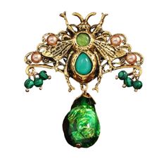 Thanks For Stopping By! While You're Here Please Take A Look At The Other Items In My Shop. Bundle And Save! About This Item: 2.25" Art Nouveau Style Fly Brooch With Green Cabochon And Dangle Beads Thank You For Looking! Condition: New With Tags Luxury Art Nouveau Jewelry For Jewelry Making, Art Nouveau Jewelry Brooch, Rene Lalique Jewellery Art Nouveau Jewelry, Arts And Crafts Era Jewelry, Chanel Pins, Vintage Gold Brooch, Nouveau Jewelry, Jewelry Board, 1928 Jewelry