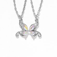 Best friends are as unique and special as butterflies. Keep one necklace, gift the other half to your bestie, and watch your friendship soar to new heights. Trendy Butterfly Jewelry For Gift, Trendy Silver Jewelry For Best Friend Gift, Cute Silver Jewelry With Butterfly Charm, Charm Necklace With Adjustable Chain For Best Friend Gift, Adjustable Charm Necklace For Best Friend Gift, Adjustable Chain Charm Necklace For Best Friend, Trendy Silver Necklace For Best Friend, Trendy Silver Necklace For Best Friend Gift, Trendy Butterfly Jewelry For Parties