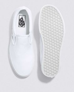 Vans Coquette, Vans All White, Vans Shoes White, Stylish Vans, Plain White Shoes, All White Vans, White Slip On Vans, White Slip On Shoes, Slip On Vans