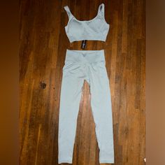 Brand New Fast Shipping With Tags Dm With Offers Fitted Light Blue Activewear For Loungewear, Light Blue Fitted Activewear For Loungewear, Fitted Blue Gym Sets, Fitted Blue Workout Sets, Blue Fitted Workout Sets, Fitted Light Blue Loungewear Sets, Light Blue Fitted Loungewear Sets, M Pants, Pant Jumpsuit