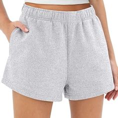 Material: This Summer Shorts Are Made Of Super Soft, Skin-Friendly Fabric That Is Stretchy And Non-Deforming, With Good Sweat Absorption And Breathability To Give Women Wearing These Casual Shorts A Comfortable Experience. Design:The Automet Sweat Shorts Feature A High Waist Adjustable Drawstring,Shorts For Women,Pure Color,Loose Fit,Fit In Home And Outdoor.Side Pockets For Easy Storage Of Your Belongings. Versatile Shorts: The Athletic Shorts Can Pair With Casual Wear, Sportswear, Vests, T-Shir Casual Solid Color Shorts For Leisure, Casual Solid Color Leisure Shorts, Comfortable Solid Color Pajama Shorts With Pockets, Solid Color Short Bottoms For Loungewear, Solid Color Pajama Shorts With Pockets, Basic Solid Shorts With Pockets, Basic Gray Bottoms For Summer, Solid Color Cotton Shorts For Loungewear, Casual High Waist Pajama Shorts