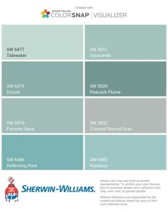 the color scheme for sheryln williams's new paint colors, which are available in