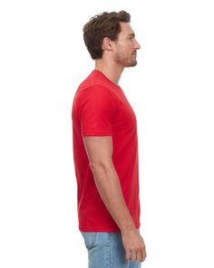 100% cotton; No two patterns are exactly alike; Double-needle white stitching throughout; Seamless rib at neck; Shoulder-to shoulder tape; Wash separately Casual Red T-shirt For Everyday, Red Fitted Crew Neck T-shirt, Everyday Tan Cotton T-shirt, Tan Cotton Crew Neck T-shirt, Red Relaxed Fit T-shirt, Red Short Sleeve Top For Everyday, Red Crew Neck Plain Shirt, Red Plain Crew Neck Shirt, Fitted Plain Cotton T-shirt