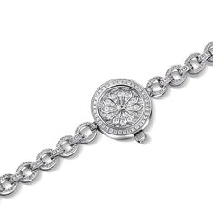 Add a style to your basic look with this sparkling chain-link bracelet watch. Paired with the rounded petite case, the silver tone gives an elegant feminine touch, making this timepiece a subtle chic statement. This chain watch can be worn as piece of jewelry in its own right, day or night. It adds a modern look with both casual and formal outfits. 
Note: Free adjustment can be made to the chain strap, the small polished links at the end of the bracelet can be removed.Watch Strap Color: SilverSt Elegant Watches With Diamond White Metal Dial, Elegant Diamond White Watch With Metal Dial, Timeless Metal Watch With Chain Detail, Timeless Metal Watch With Chain, Timeless Metal Chain Watches, Timeless Metal Chain Watch, Silver Stainless Steel Watch With Solid Link Construction, Elegant Silver Jewelry With Diamond Hour Markers, Elegant Stainless Steel Diamond Watch For Formal Occasions