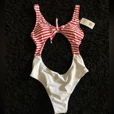 New With Tags Size 10 One Piece Red And White Open Back Zaful Swimsuit All Items Are Cross Posted, So They May Be Deleted As They Are Sold In Other Places! Please Look At All Photos As They Are Part Of The Description. ^^^^^^^^ If You Use The Search Bar At The Top Of My Profile You Can Search For More Items In Your Size/ Category. Great Tool If You Are Looking To Bundle! ^^^^^^^^ Bundles Welcome, Let's Negotiate And Save On Shipping! I Have Sizes Ranging From 0 To Size 13 In Shorts/Pants I Have H&m White Swimwear For Spring, H&m Sleeveless Beach Swimwear, Fitted H&m Bodysuit For Summer, Bright Swimsuit, Maternity Swimsuit, Womens Khakis, H&m Women, Striped Swimsuit, Search Bar