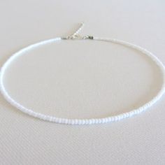 Beaded Choker Moonstone Necklace White Handmade Gift Choker | Etsy Minimalist White Beaded Necklaces For Everyday, Minimalist Single Strand Beaded Necklace, Minimalist White Beaded Necklace For Everyday, Minimalist Everyday White Beaded Necklaces, Simple White Round Beads Jewelry, Simple White Round Bead Jewelry, Minimalist White Choker For Everyday, Simple White Round Beaded Jewelry, Minimalist White Everyday Choker