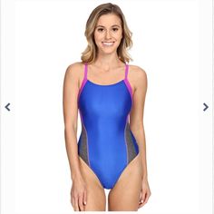 Speedo Women's Pro-Lt Relaunch Flyback Swimsuit Blue One-piece Swimwear For Water Sports, Blue One-piece Swimwear For Sports, Sports Blue One-piece Swimwear, Blue One-piece Swimwear For Workout, Purple Nylon Swimwear For Sports, Sports Nylon Swimwear In Purple, Sports Purple Nylon Swimwear, Blue Purple, Womens Swim