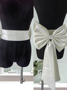 Friends, welcome to my store.   Bow is 12.5inches wide and 20 inches long   Our wedding bows can be customized to suit your needs, you can provide sizes and different color fabrics and we will make your favorite wedding bow based on the colors you provide.   The removable wedding bow material is high-end soft satin.   The butterflies have custom pins so they can be easily attached in different places and you can create your own bridal design.   All our products are handmade using the highest qua Dress With Bow Belt, Back Bow Dresses Women, Bow Belt Dress, Affordable Satin Wedding Bow, Elegant Bridal Accessories With Satin Bow, Elegant Satin Bridal Accessories For Wedding, Fitted Bow Sash For Bridesmaid, Elegant Ribbon Sashes As Gifts, Fitted Bridesmaid Sash With Bow