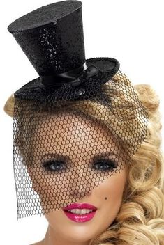 Black Glitter Mini Top Hat on Headband Circus Top Hat, Black Glitter Top, Top Hat Costume, Top Hats For Women, Wedding Cake Serving Set, Mad Hatter Costume, Adult Fancy Dress, Black Top Hat, Comfortable Headbands