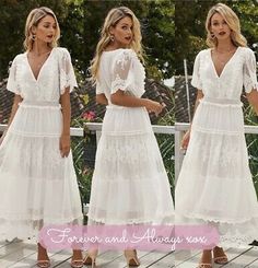 Trendy Fashion Boho V-Neck Short Sleeve Lace Dress ** Free Shipping **, Women's Dresses Flowy V-neck Midi Dress With Lace Trim, Chic V-neck Maxi Dress With Lace Trim, Flowy V-neck Summer Dress For Wedding, Summer V-neck Midi Dress With Lace Trim, Midi Length Dresses With Lace Trim For Day Out, Spring Wedding V-neck Midi Dress, Flowy Knee-length Dress With Lace Trim, Casual V-neck Dress With Lace Trim, Spring Wedding V-neck Dress With Short Sleeves