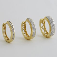 14K Solid Gold Diamond Hoop Earrings - anygolds Gold Huggie Earrings With Pave Setting For Wedding, Yellow Gold Huggie Earrings With Pave Setting For Anniversary, Anniversary Yellow Gold Huggie Earrings With Pave Setting, Gold Round Huggie Earrings With Brilliant Cut, Classic Gold Hoop Earrings With Pave Setting, Gold Huggie Diamond Earrings With Pave Setting, Yellow Gold Hoop Earrings With Pave Setting For Anniversary, Yellow Gold Cubic Zirconia Huggie Earrings With Pave Setting, Anniversary Yellow Gold Hoop Earrings With Pave Setting