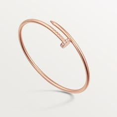 CRB6065817 - Juste un Clou bracelet SM - Rose gold, diamonds - Cartier Juste Un Clou Bracelet Small, Juste Un Clou Bracelet, Nail Bangle, Bracelet Cartier, Cartier Earrings, Cartier Necklace, Womens Bangles, Bracelet Rose Gold, The Bangles