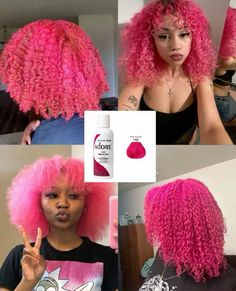 Adore Pink Blush Hair Dye, Pink Blush Hair Color, Pink Adore Hair Dye, Blonde And Pink Natural Hair, Dyed Natural Hair Pink, Hair Dye Ideas Black Women Natural Hair, Light Pink Natural Hair, Colored 4c Hair, Black Girls Pink Hair