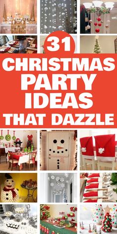 31 creative Christmas party décor ideas including table settings, wall decorations, and festive food arrangements. Photo Ideas For Christmas, Family Christmas Decoration Ideas, Adult Christmas Party Ideas, Snowman Place Setting, Ultimate Christmas Party, Party Ideas Themes, Ornament Exchange Party, Fun Christmas Party Ideas, White Christmas Party