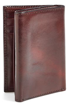 Richly burnished leather structures a spacious wallet with meticulous stitching. Style Name:Bosca 'Old Leather' Trifold Wallet. Style Number: 569392. Window Interior, Leather Trifold Wallet, Trifold Wallet, Card Slots, Slots, Two By Two, Nordstrom, Wallet, Leather