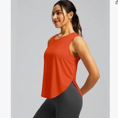 New With Tags Nwt Super Lightweight Soothfeel Workout Tank Top. Perfect For Running, Yoga, Tennis, Pickleball And Other Exercise Activities. Stretchy, Wicking Fabric. Really Nice, Happy Red Color Upf 50+ Size Xl Bought The Wrong Size... Orange Sleeveless Top For Athleisure, Orange Sleeveless Athleisure Top, Orange Sleeveless Activewear For Gym, Orange Sleeveless Gym Activewear, Orange Sleeveless Sports Tank Top, Orange Sleeveless Workout Tops, Casual Orange Workout Tank Top, Casual Orange Tank Top For Workout, Orange Sleeveless Top For Workout