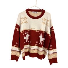 Nwt Size Xl, But Please See Approx Measurements In Pics Great For Yourself Or As A Gift Knit Sweater Women, Christmas Knit, Ugly Christmas Sweater Women, Knitting Women Sweater, Sweater Women, Christmas Knitting, Red Sweaters, Christmas Sweater, Ugly Christmas