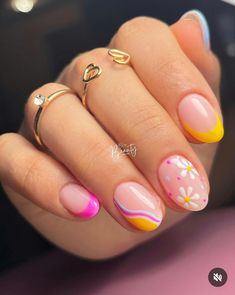 Short Almond Summer Nail Ideas, Magic Nails, Vibrant Nails, Summer Acrylic Nails, Short Acrylic Nails Designs