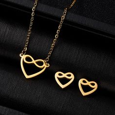 Classic Stainless Steel Pendant Necklace Earrings Sets – Gofaer Finds store! Earrings Sets, Heart Butterfly, Pretty Jewelry Necklaces, Flower Party, Gold Chain Jewelry, Butterfly Flower, I Phone, Stainless Steel Pendant, Chain Jewelry