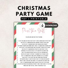 a christmas party game with the text printable