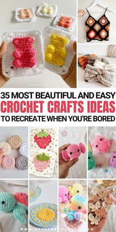 crochet patterns Easy Crochet Crafts, Crochet When Bored, Crochet Crafts Ideas, Crochet Small Projects, What To Crochet, Crochet Small, Crafts Crochet