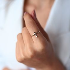 Cross 14K Real Gold Stack Ring Religious Minimalist Christian Jesus Christ Lord Prayer Gift For Women ModernDesign LoveChain MonsiniJewelry 14k Solid Gold Ring chain width: 8mm (0.31 in) Ring chain length:1.5cm (0.59in) Gold Color Option Yellow Gold ,White Gold ,Rose Gold 【 MEANINGFUL 】A crucifix symbolises the epitome of love and self sacrifice. It is symbolizing the Christian tradition, cross ring are an exclamation of faith. Wear it daily as a reminder of your faith. The perfect size of the r Modern Open Band Jewelry As A Gift, Modern Open Band Jewelry Gift, White Gold Everyday Open Band Jewelry, Everyday White Gold Open Band Jewelry, Minimalist 14k Gold Jewelry With Open Band, Minimalist 14k Gold Open Band Jewelry, Minimalist White Gold Open Band Jewelry, Everyday Open Band Jewelry, 14k Gold Simple Jewelry For Anniversary