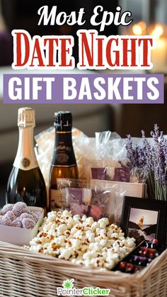 date night gift basket ideas Date Night Gift, Popcorn Tub, Date Night Gifts, Perfect Movie