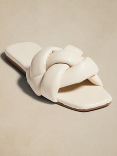 Braided Flat Sandal | Banana Republic Factory Chic Sandals With Cushioned Footbed And Square Toe, Trendy Leather Toe Loop Sandals, Trendy Leather Sandals With Square Toe, Chic Square Toe Sandals With Leather Footbed, Chic Leather Sandals With Square Toe, Chic Sandals With Leather Footbed And Square Toe, Chic Sandals With Cushioned Footbed And Toe Loop, Chic Beach Slides With Square Toe, Banana Republic Factory