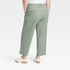 Elevate your everyday wardrobe with these High-Rise Straight Ankle Chino Pants from A New Day™. Tailored in a straight-leg silhouette, these ankle chino pants are crafted from soft, stretch twill fabric. They're designed with a fly button and zipper closure for a snug fit, while side slash pockets add space for small essentials. Pair them with anything from blouses to basic tees to tailored shirts for a variety of casual-chic outfits. A New Day™: Style that goes wherever you do. Straight Fit Cropped Leg Pants For Everyday, Cotton Cropped Leg Capris For Work, Ankle-length Chinos For Spring Workwear, Everyday Ankle-length Chinos For Spring, Spring Ankle-length Chinos For Workwear, Cotton Workwear Capris With Cropped Legs, Spring Ankle-length Chinos For Everyday, Cotton Workwear Capris, Everyday Wide Leg Straight Pants