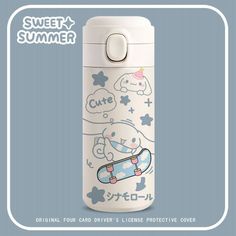 Cartoon White Water Bottle Stay hydrated in style with our adorable Cartoon White Water Bottle. Made with high-quality materials, this water bottle features a cute cartoon design that is sure to bring a smile to your face. With its convenient size and sturdy construction, it's perfect for taking on the go and adding a touch of cuteness to your day. Sanrio Water Bottle, White Water Bottle, Luxury Pillows Decorative, Cottagecore Dark Academia, Pink Wallpaper Hello Kitty, Cottagecore Dark, Cute Sanrio, Daily Water Intake, Healthy Hydration