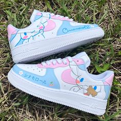 Hand Painted With High Quality Paint Guaranteed To Not Crack Or Chip Been Professionally Hand-Painting Shoes For Over A Decade Please Allow 5-7 Days To Ship Since They Are Made To Order For More Of My Work Find Me On Etsy Https://Colorcarley.Etsy.Com Cinnamoroll Shoes, Shoe Painting Ideas Vans, Shoe Painting, Painting Shoes, Custom Sneakers Diy, Custom Painted Shoes, Custom Shoes Diy, Preppy Shoes, Pretty Shoes Sneakers