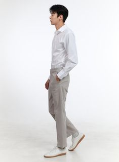 Product Detail Style : Minimal Occasion : Work wear Type : Men Detail : Buttoned Print : Solid Material : Polyester, Spandex, Rayon Sleeve : Long sleeve Neck : Collar Rayon50 Polyester46 Spandex4 Color : White, Light blue, Black Made in Korea Model Size Model is wearing size L and the color White. Height : 6'0" | 184cm / Top : L / Bottom : XL (32 inch) .prddescription table, .prddescription td, .prddescription th { border : 1px solid black; border-collapse : collapse; padding: 10px; } Size(Inch) Minimal Mens Fashion, Mens Fashion Essentials, Festival Trends, White Shirt Men, Straight Fit Pants, Minimal Style, Men Shirt Style, Tailored Pants, Cargo Jeans