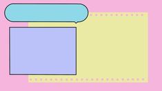 a pink, blue and yellow rectangle with dots on it