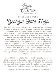 the george state map is shown in black and white, with an image of flowers