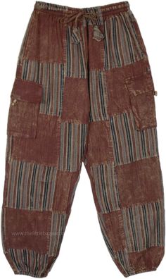 Brown Bronco Hippie Patchwork Harem Pants | Brown | Split-Skirts-Pants, Patchwork, Stonewash, Yoga,Striped, Bohemian Bohemian Harem Pants, Festival Brown Patchwork Bottoms, Casual Brown Patchwork Pants, Brown Baggy Patchwork Bottoms, Baggy Brown Patchwork Bottoms, Baggy Cotton Cargo Pants With Patchwork, Brown Patchwork Long Pants, Baggy Brown Harem Pants With Pockets, Brown Hippie Pants With Pockets