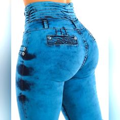 Brand New High Waisted Butt Lifting Blue Skinny Jeans Sz 7 Any Questions Please Feel Free To Message Me Thank You Offers And Negotiations Are Very Much Welcome!! Mtf Fashion, Woman Jeans, Stretchy Jeans, Denim Leggings, Fitted Skirt, Denim Outfit, High Waist Jeans, Denim Fashion, Buns