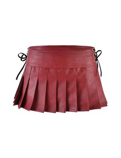 KARI SKORT - RED – I.AM.GIA North America Red Leather Mini Skirt, Clothing Png, Red Leather Skirt, Skirt Lining, Placement Print, I Am Gia, Red Skirts, Micro Mini, Print Placement